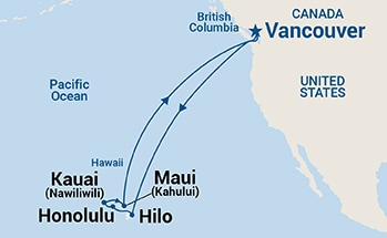 16-Day Hawaiian Islands Itinerary Map